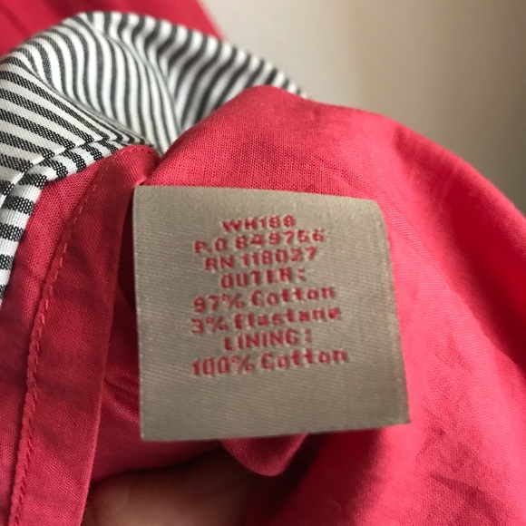 Boden Coral Pink Floral Dress Sz 2 Keyhole Striped - Picture 7 of 7